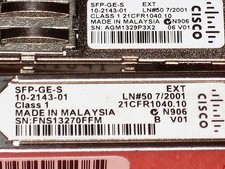 Genuine Cisco SFP-GE-S 1000BASE-SX 1G SFP 10-2143-01 Gbic Transceiver 1GE picture