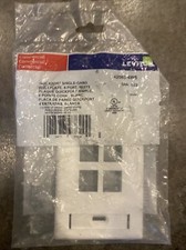 NEW & SEALED Leviton 4-Port QuickPort Single-Gang Wall Plate WHITE 42080-4WS picture