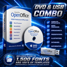 OpenOffice 2026 Complete Office Software DVD USB Set for Windows PC Laptop picture
