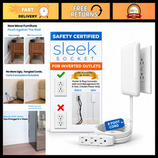 Ultra-Thin Outlet Concealer Kit, Flat Extension Cord Power Strip, Hide Messy Cor picture