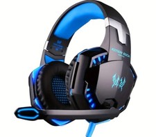 Black and blue gaming headset picture