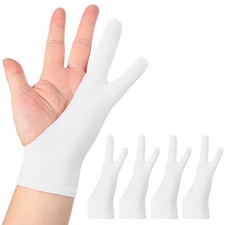 4pcs Artist Drawing Glove S Size Two Fingers Graphics Painting Glove White picture