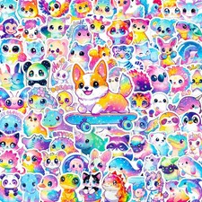 Yqskt 200PCS Cute Rainbow Animal Stickers for Blue, Yellow, Green, Purple picture