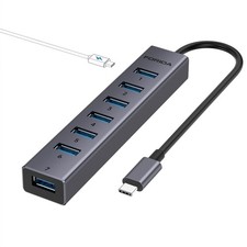 USB to USB Hub 8 Port, 7 USB 3.0 Data Ports + USB 5V/3A Power Port, 9.8 Inch/... picture
