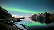 Landscape mountains lake nature norway lofoten nordic Custom Gaming Mat Desk picture