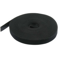 50ft Roll Self-Attaching Hook and Loop Reusable Cable Tie Fastening Tape Black picture