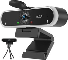 NIVEOLI 4K Webcam w/ Mic, Privacy Cover & Auto Light Correction. USB PC/Laptop. picture