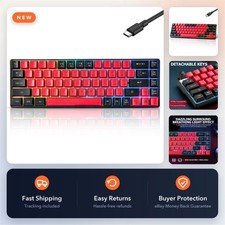 60% Mechanical Feeling Gaming Keyboard RGB Backlit 68 Keys Mini Wired Compact picture