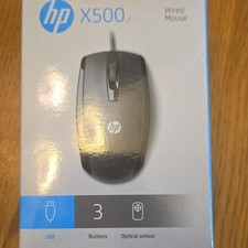 HP X500 Wired USB Optical Mouse, 3-Button Scroll Wheel, Black picture