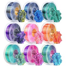 JAYO SILK PLA+ 3D Printer Filament 1.75mm Dual-Color Triple-Color Rainbow 1.1KG picture