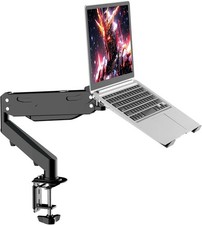 2 in 1 Laptop Desk Mount with Gas Spring Arm | Monitor Laptop Stand for 12-17