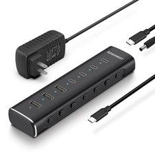 Port Powered USB 3.2 Hub 4 USB-C 3 USB-A 10Gbps Aluminum RSH-H7C4 picture