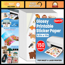 150 Sheets Glossy Sticker Paper 8.5