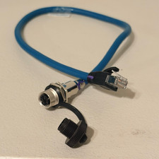 M12 X-Code 8-Pin Female Bulkhead to RJ45 Ethernet Cable Approx 20in Tested picture