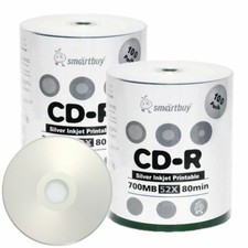 200 Smartbuy CD-R 52X 700MB/80Min Silver Inkjet Printable Blank Recording Disc picture