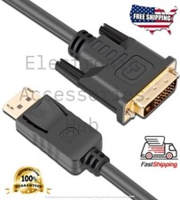 5X Lot 6,10ft Gold Plated DisplayPort to DVI-D Male Dual Link Adapter 1080p picture