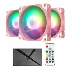 3 Pack 120mm ARGB LED Computer Case Fan for PC CPU Cooling Addressable RGB Pink picture