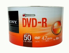 Sony Blank Recordable DVD-R DVDR 4.7GB 16X 50 Pack Logo Branded – AccuCORE Discs picture