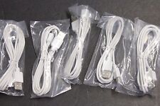 5 Pcs 5FT Data 2.0 White MINI USB A Male to USB Adapter Connector Cable Cord 60