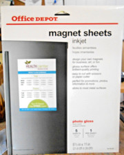 Office Depot Inkjet Magnet Sheets 5-Pack Letter Size White Glossy picture