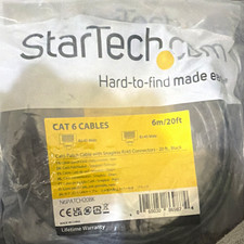 StarTech.com Cat6 20 ft Snagless Black Ethernet Patch Cable RJ-45 Male to Male picture