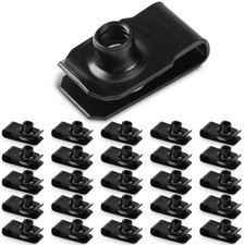 25 Pcs Extruded U Type Nuts Bumper Fender U Style Clip on Nut Extruded U Styl... picture