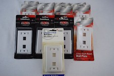 2 Port Flush Mount Wall Plate Voice Data Audio Video Snap In Modules Lot of 13 picture