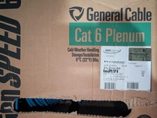 General Cable GenSPEED 6 Cat6 Plenum CMP 1000ft Blue 23AWG Solid Copper NEW picture