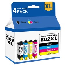 4P 802XL T802XL Ink Cartridges For Epson WorkForce Pro WF-4720 WF-4730 WF-4734 picture