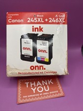 Ink Cartridge ONN (Reman) Canon Compatible 245XL Black & 246XL Color 7/2026 picture