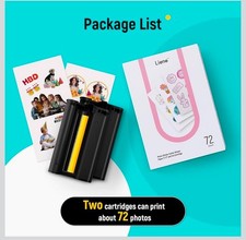 2 Pack Liene PixCut S1 Sticker Paper 4x7 + Ink Cartridge 72 Sheets Each NEW picture