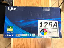 RitoTech 126A Toner Cartridge Black Cyan Magenta Yellow with Chip 4 Pack picture