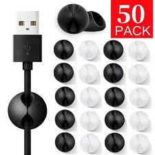 5/50PCS Mini Cable Winder Organizer USB Charging Cable Cord Holder Wire Clips picture