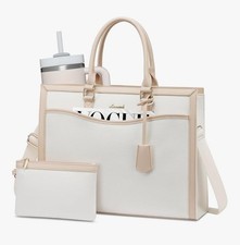Laptop Tote Bag for Women 15.6 Inch Work Bag Canvas Shoulder Laptop Purse picture