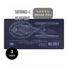 USS Enterprise E Blueprint Mousepad, Trek Desk Mat I Sci-Fi Playmat, Trekkie picture