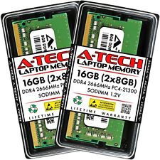 A-Tech 16GB 2x 8GB DDR4 2666 PC4-21300 Laptop 260-Pin SODIMM Memory RAM Kit 16G picture