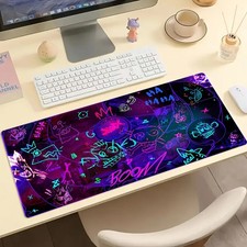 A Large Rubber Mouse Pad Featuring Vibrant Graffiti Art, Designed to Be Anti-S picture