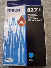 Epson 822XL Cyan Ink Cartridge Dura Brite Ultra Ink Expiration Date 03/2029 picture