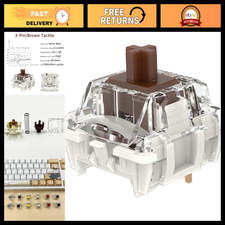 Tactile Brown Mechanical Keyboard Switches, 3-Pin, Pre-Lubed, 55gf, 108pcs picture