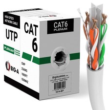 Cat6 Plenum Ethernet Cable 1000ft CMP 23AWG 550MHz Solid 10 Gigabit Network Wire picture