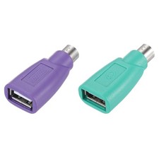 2 Pcs PS/2 to USB Port, PS/2 to USB Adapter PS/2 Female to USB Male Green/Purple picture