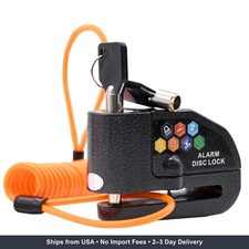 Alarm Disc Lock, 110 dB 7mm Pin 5ft Reminder Cable with Carry Pouch | for Motorc picture