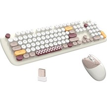 Zero Wireless Keyboard & Mouse Set Retro Typewriter Style picture