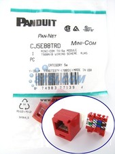 Panduit CJ5E88TRD Mini-Com Cat5e TX-5e Modular Jack, Red ~STSI picture