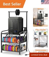 Versatile Heavy-Duty 3D Printer Workbench with Filament Organizer - Black Finish picture