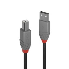 LINDY 2m USB 2.0 Type A to B Cable, Anthra Line, Black 2m Anthra Line picture