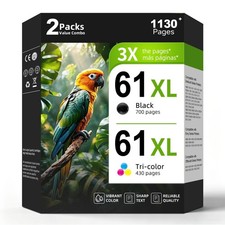 61XL 61 Ink Cartridge Combo Pack Black Color Replacement for HP Ink HP61 XL picture