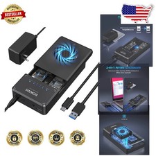 Dual-Bay NVMe M.2 SSD Duplicator 10Gbps USB 3.2 Offline Clone Tool-Free Aluminum picture