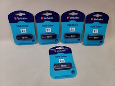 Lot of 5 VERBATIM Classic USB 2.0 Flash Drive, 2 GB, Blue 97086 Brand New picture
