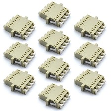 10Pcs LC UPC Quad Flange Fiber Optic Optical Coupler Adapter Connector Multimode picture